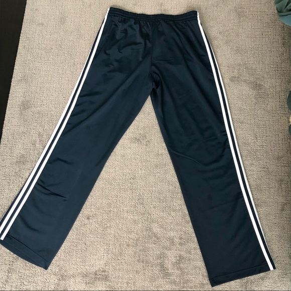 ADIDAS Men’s Navy Blue and White Stripe Track Pants - Medium - Picture 2 of 15